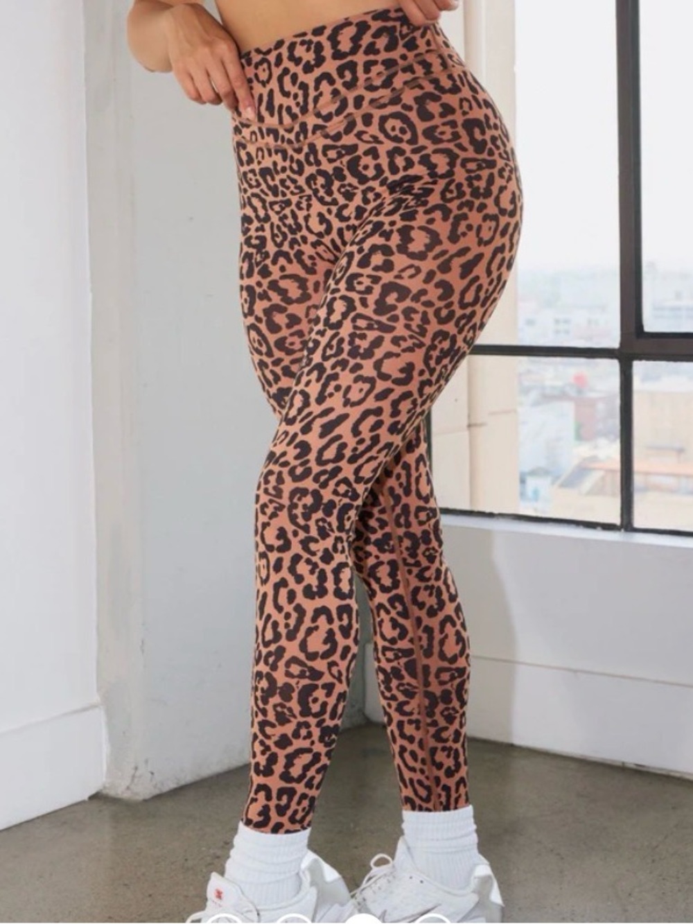 High-Rise Leopard Print Leggings - Brown